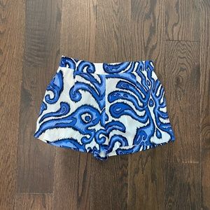 Juliette Jake print silk shorts